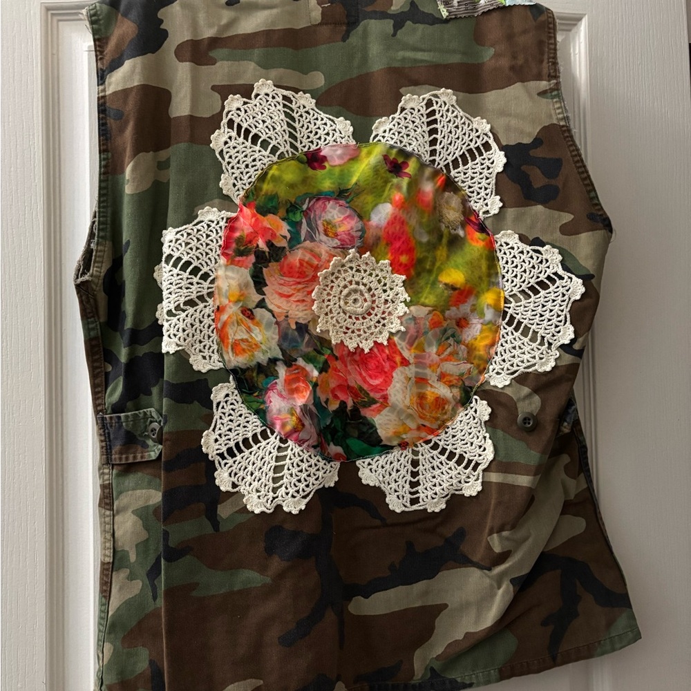 Up Cycled Camouflage Patchwork Vest - image 6
